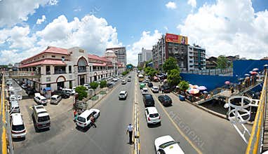 Busy street in Yangon