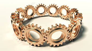 HD Synchronized team - Gears in circle