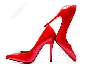 Red high heel shoes