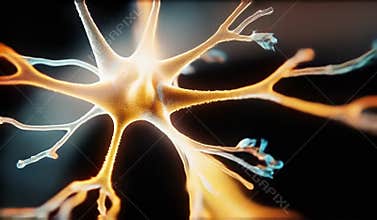 Vibrant Neuron-Like Network in Motion: A Surreal Digital Artwork