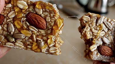AI Granola bar with oats almonds