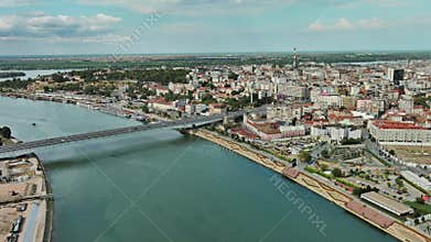 Belgrade city and bridges over Sava river