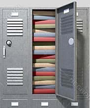 School Locker Crammed Books