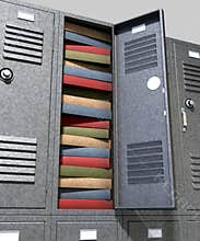 School Locker Crammed Books