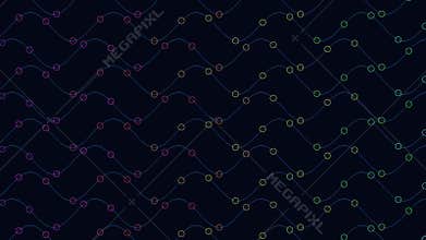 Vibrant zigzag pattern in shades of blue, purple, and pink