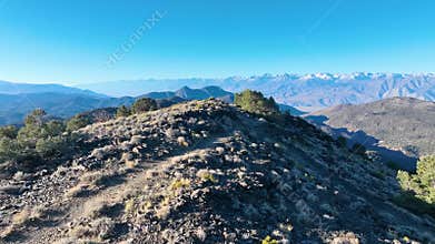 Aerial Mountain Trail White Mountain California Sierra Nevada Fly Through