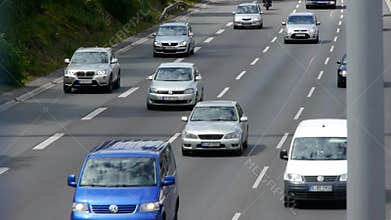 Cars driving on a motorway