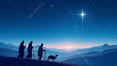 The Journey of the Wise Men - A Christmas Nativity Scene