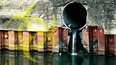 Discharge of wastewater into the river