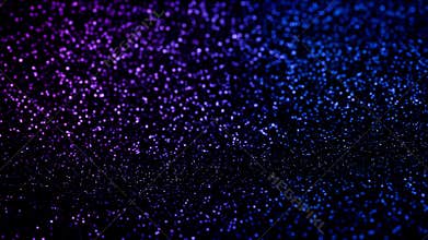 Glittering waves background with flowing vast field of shimmering purple and blue light particles