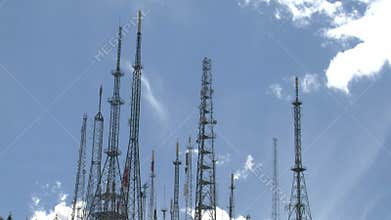 Transmitter with clouds timelapse