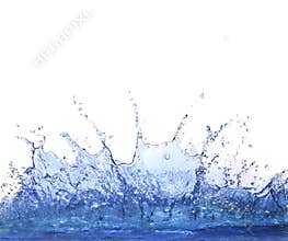 Splashing clear water on white background use for refreshment an