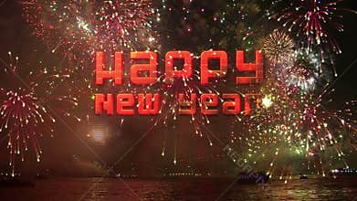 Happy new year Fireworks explosion