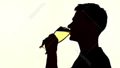 Drink beer from a glass