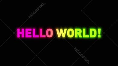 Hello World Message With Glow Effect