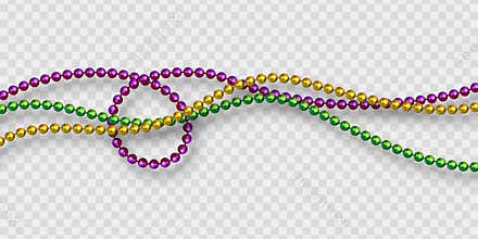 Mardi Gras beads in traditional colors