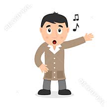 Singing Artist Man Cartoon Character