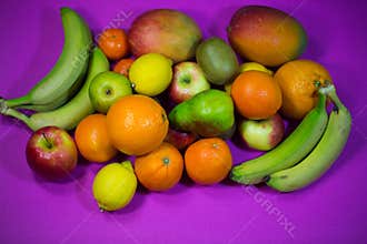 Fruit mx on pink backgground