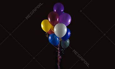 Balloons on black background
