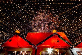 Beautiful crowded Cologne Christmas market