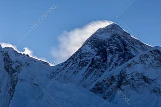 Everest Mountain Peak Sagarmatha, Chomolungma.
