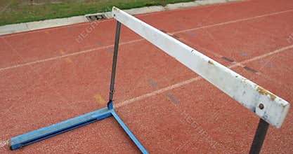 Sports hurdle on running track 4k