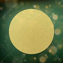 Circle gold foil on green with bokeh background. EPS 10