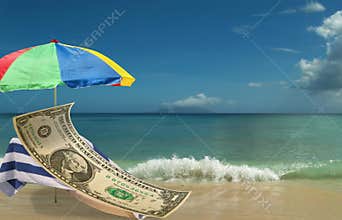 US Dollar is resting & enjoing paradice beach