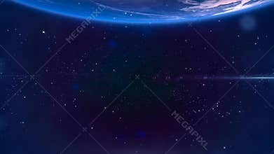 Astronomy. Fly through Galaxy. Space background