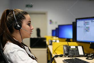  112 emergency number operator, Romanian version of 911, having a conversation with a distress caller