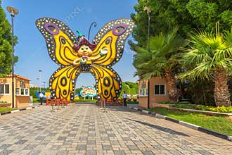12th November, 2018 - Dubai, UAE: Dubai Butterfly Garden entrance. Home to over 15,000 species of butterflies and located inside