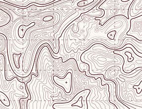 Topographic map. Trail mapping grid, contour terrain relief line texture. Cartography concept