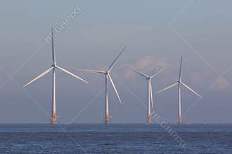 Offshore wind turbines. Green energy