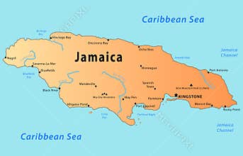Jamaica map