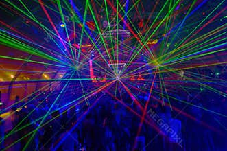 NightClub Colorful Lazer Lights, Rave Music, Summer Sessions