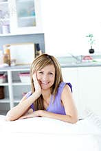 Cheerful woman looking at the camera