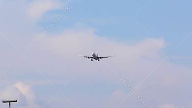 Passenger plane approach for landing to airport runway