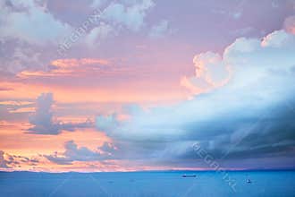 Storm at sunset