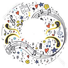 Piano. Music. Note. hand drawn