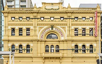 The beautiful facade of Her Majesty`s Theater, Adelaide, Southern Australia