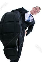 Businessman Stomping Out The Competition