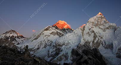 Sunset on Mount Everest
