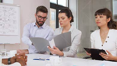 Recruiters having interview with employee