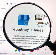 Magnified view of Google My Business listing