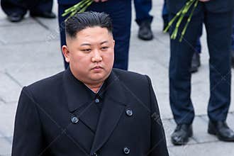 Portrait of the Secretary General of the DPRK North Korea Kim Jong Un