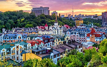 Kiev, Ukraine, Vozdvyzhenka Barrio in historical city center