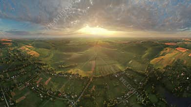 Village aerial timelapse