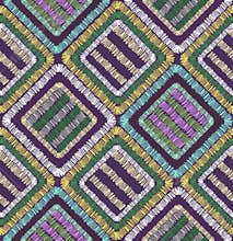 Abstract embroidery shapes geometric seamless pattern illustration