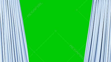 Seamless Blue Curtain Opening and Closing Beautiful Looped 3d Animation of Abstract Realistic Curtain Revealing