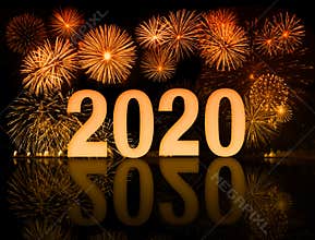 New year 2020 fireworks